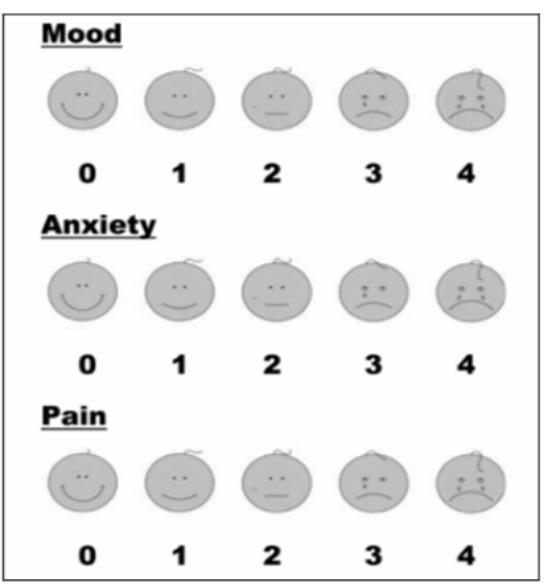 Figure from the study: the mood, anxiety and pain rating scales used to measure patient outcomes