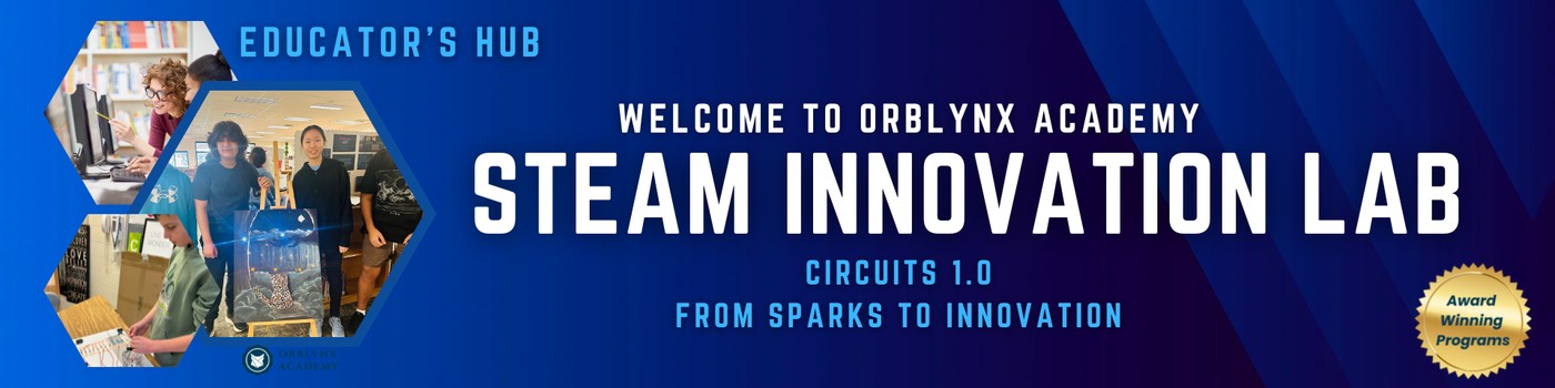 Educator Hub welcome banner for the STEAM Innovation Lab curriculum